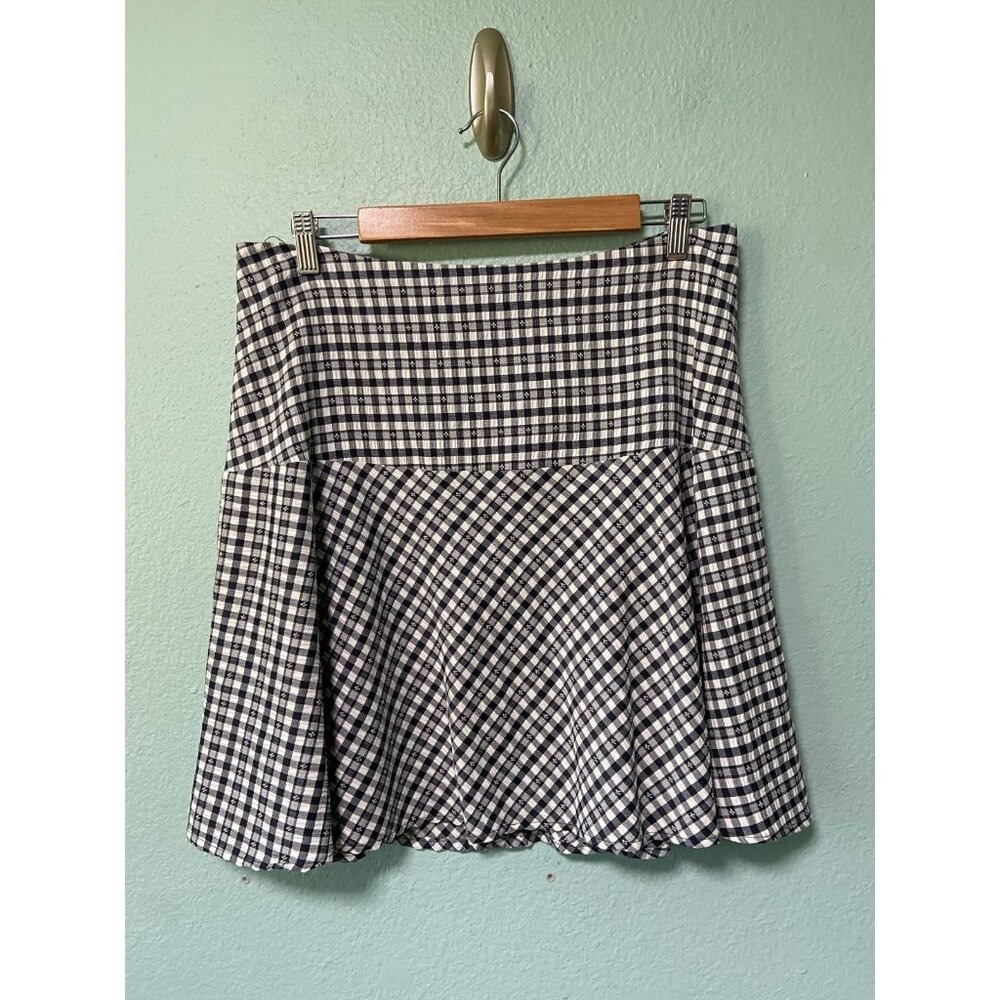 Tommy Hilfiger‎ Women's Navy and White Plaid Skirt Size 12